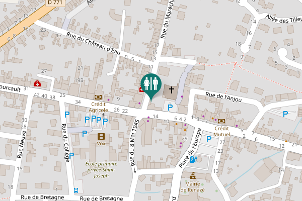 Map showing location of Rue du Maréchal Leclerc 1 Toilet