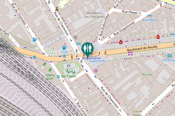 Map showing location of Boulevard de Reuilly Toilet