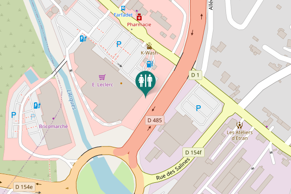 Map showing location of D 485 Toilet