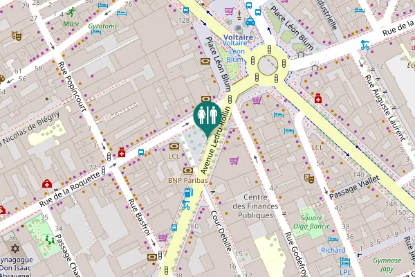 Map showing location of Place du Père Chaillet 1 Toilet