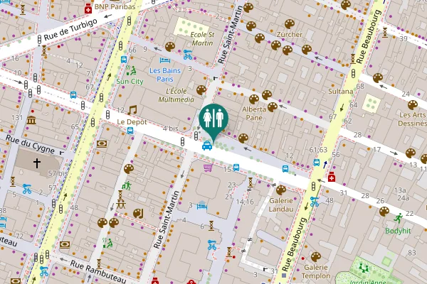 Map showing location of Rue du Grenier Saint-Lazare 34 Toilet