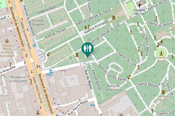 Map showing location of Chemin de l'Ancienne Porte Toilet
