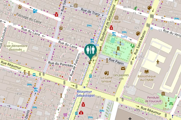 Map showing location of Boulevard de Sébastopol 111 Toilet