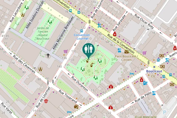 Map showing location of Rue de Lourmel 129 Toilet