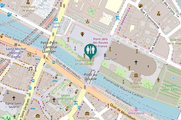 Map showing location of Notre-Dame Forecourt - John Paul II Square 7 Toilet