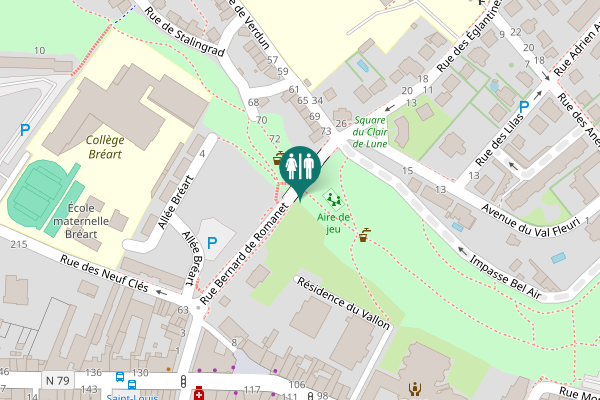 Map showing location of Rue Bernard de Romanet Toilet