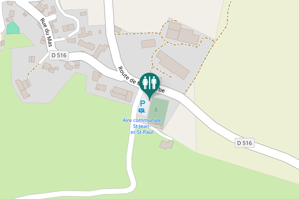 Map showing location of Route de Mascourbe Toilet