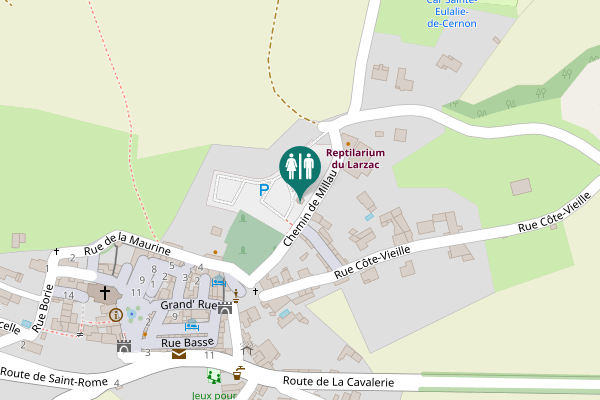 Map showing location of Chemin de Millau Toilet