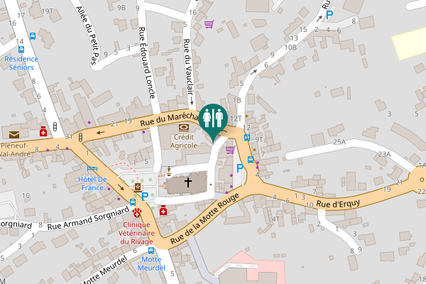 Map showing location of Rue du Four Chalmet Toilet