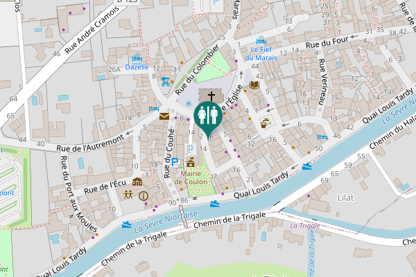 Map showing location of Place Hélène Colin-Lefrancq Toilet