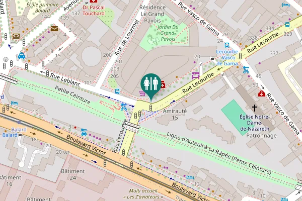 Map showing location of Rue Lecourbe 364 Toilet