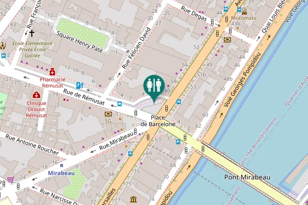 Map showing location of Place de Barcelone 2 Toilet
