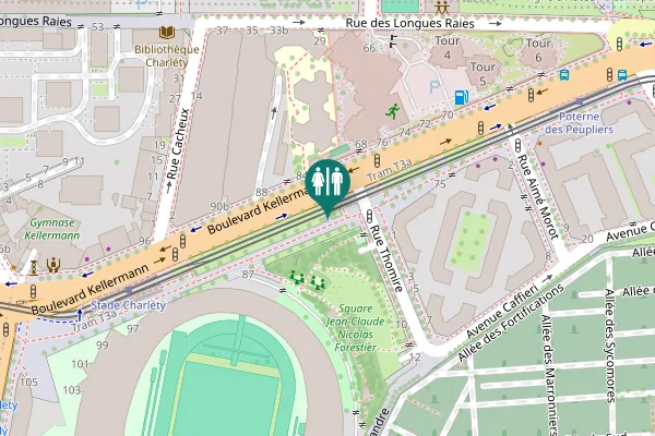 Map showing location of Boulevard Kellermann 87 Toilet