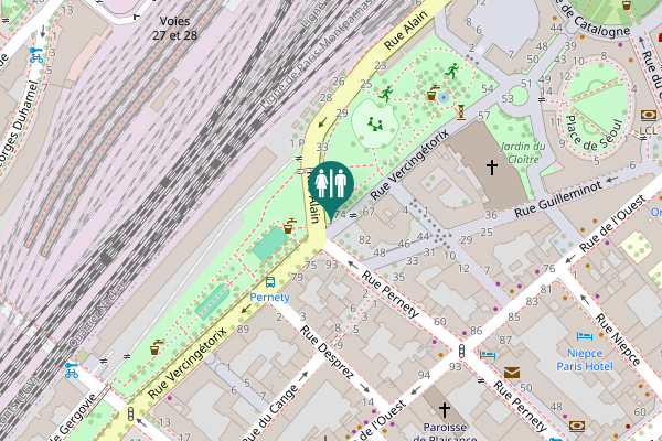 Map showing location of Rue Vercingétorix 76 Toilet