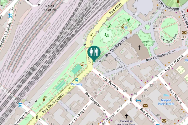 Map showing location of Rue Vercingétorix 76 Toilet