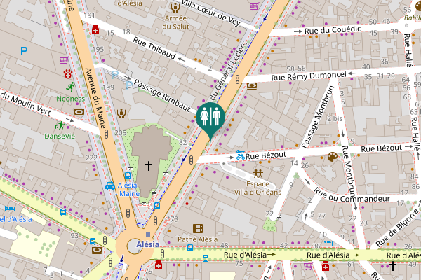 Map showing location of Avenue du Général Leclerc 65 Toilet