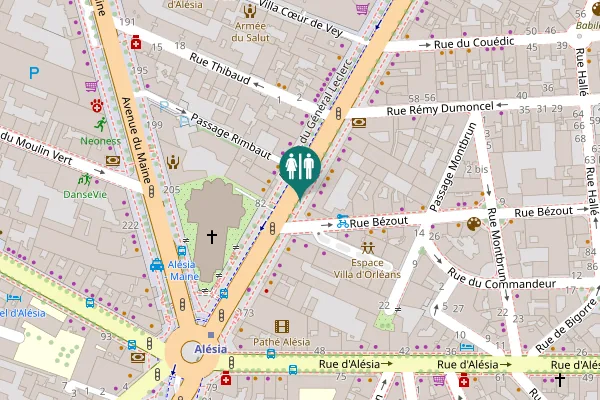 Map showing location of Avenue du Général Leclerc 65 Toilet