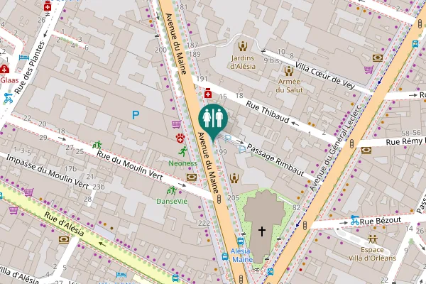 Map showing location of Passage Rimbaut 12 Toilet
