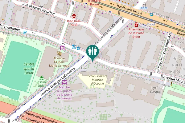 Map showing location of Avenue Maurice d'Ocagne 7 Z Toilet