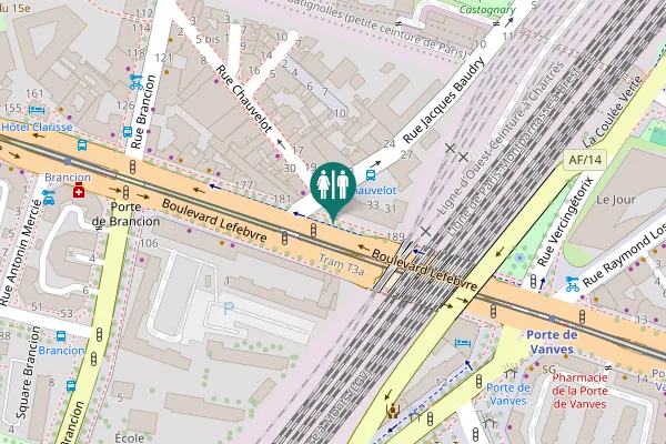 Map showing location of Boulevard Lefebvre 189 Toilet