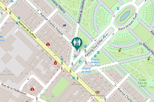 Map showing location of Avenue Charles Floquet 22 Toilet