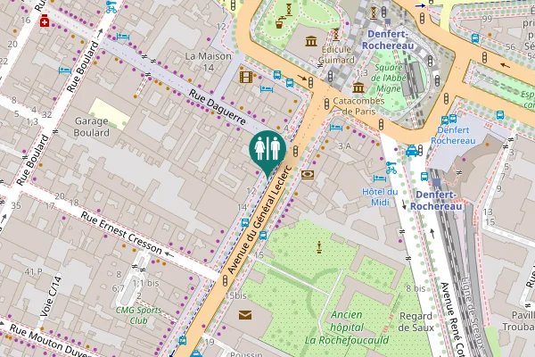 Map showing location of Avenue du Général Leclerc 8 Toilet