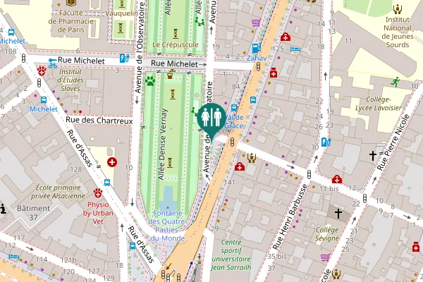 Map showing location of Place Ernest Denis Toilet
