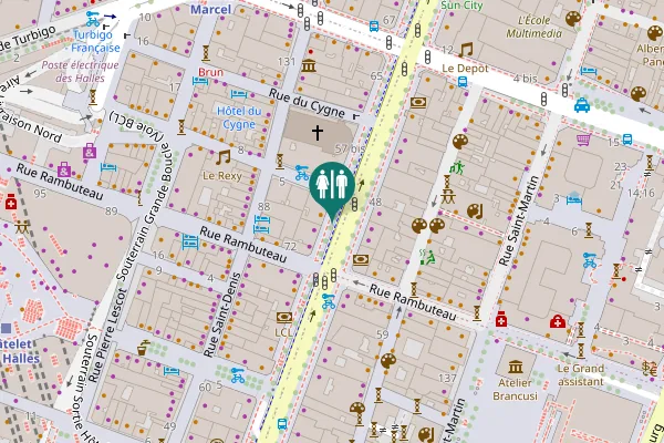 Map showing location of Boulevard de Sébastopol 55 Toilet