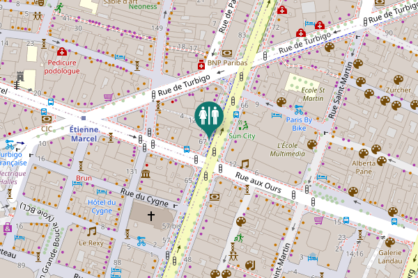Map showing location of Boulevard de Sébastopol 69 Toilet