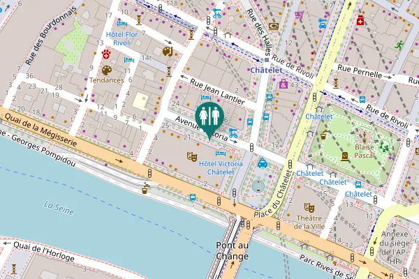 Map showing location of Place du Châtelet 1 Toilet