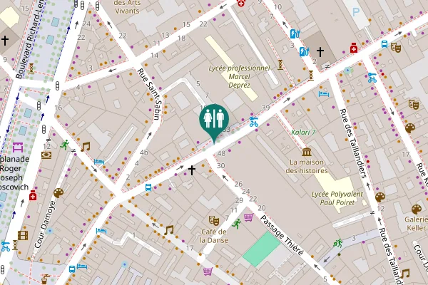 Map showing location of Rue de la Roquette 48 Toilet