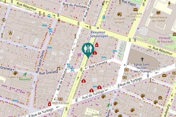 Map showing location of Boulevard de Sébastopol 82 Toilet