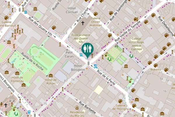Map showing location of Rue des Quatre Fils 2 Toilet