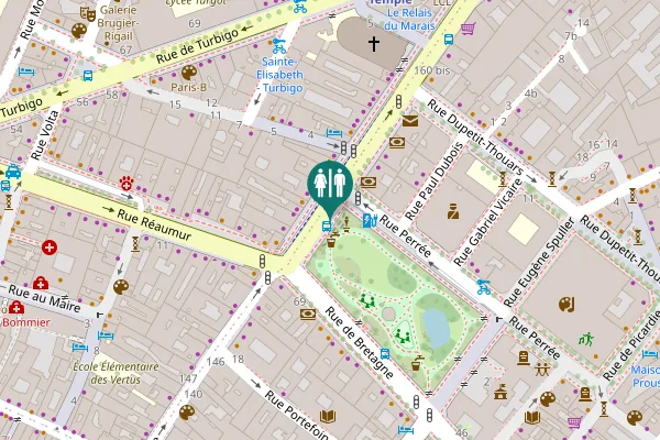 Map showing location of Rue du Temple 175 Toilet