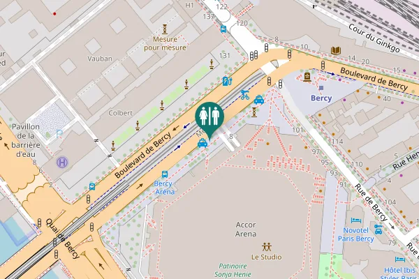 Map showing location of Boulevard de Bercy Toilet