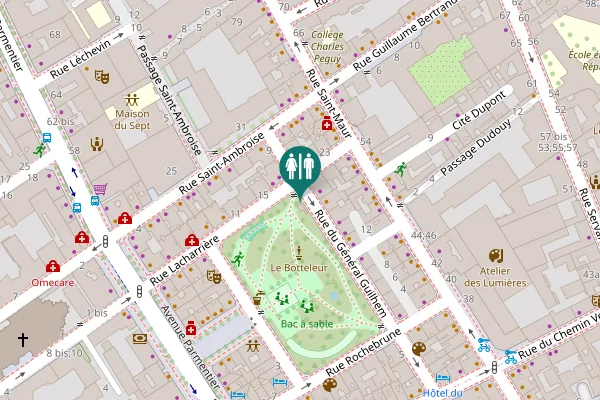 Map showing location of Rue du Général Guilhem 28 Toilet