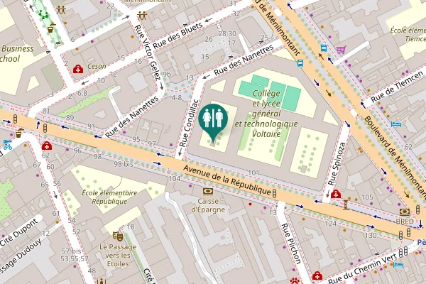 Map showing location of Avenue de la République 101 Toilet