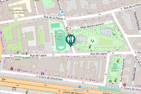Map showing location of Rue de Buzenval 1 Toilet