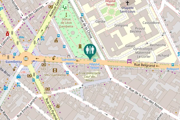 Map showing location of Rue Belgrand 14 Toilet