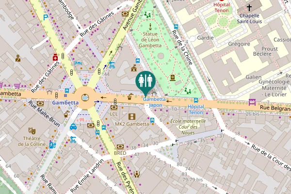 Map showing location of Rue Belgrand 4 Toilet
