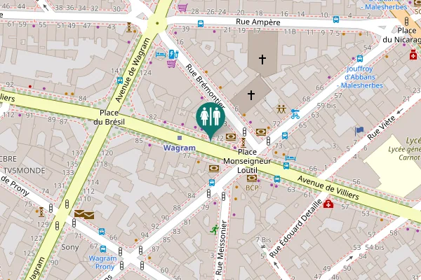 Map showing location of Avenue de Villiers 75 Toilet