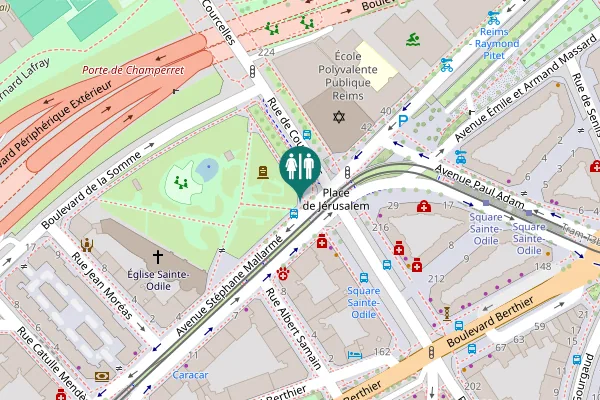 Map showing location of Paris Toilet