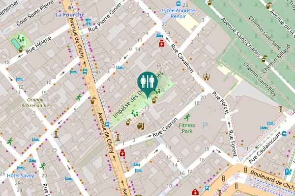 Map showing location of Impasse de la Défense 13 Toilet