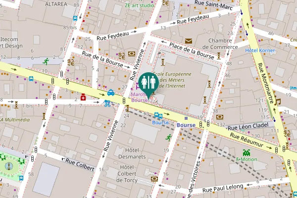 Map showing location of Piste Cyclable Paul Varry Toilet