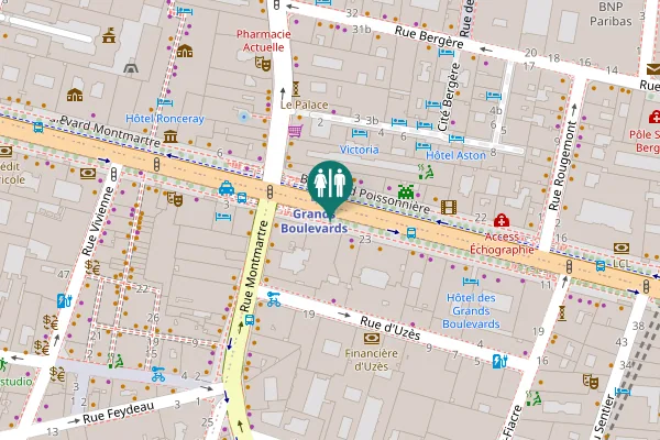 Map showing location of Boulevard Poissonnière 27 Toilet