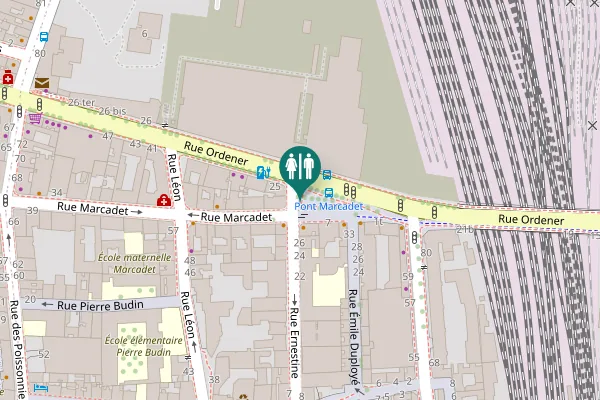 Map showing location of Rue Ernestine 29 Toilet