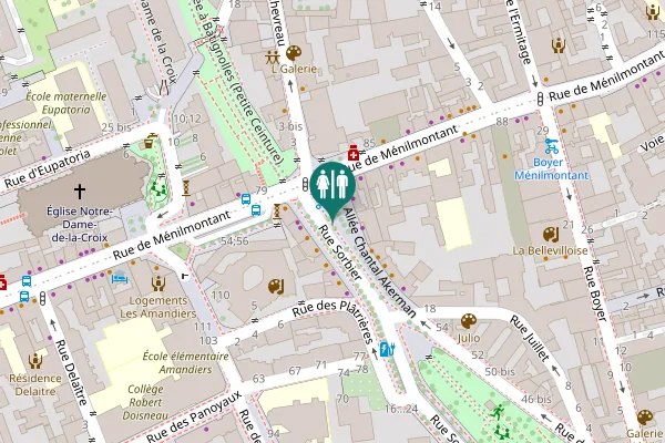 Map showing location of Rue Sorbier 6 Toilet