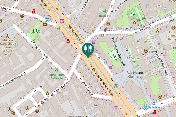 Map showing location of Promenade Jacques Delors Toilet