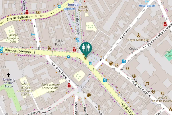 Map showing location of Place Henri Malberg Toilet
