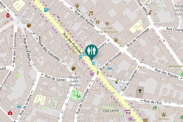 Map showing location of Rue des Pyrénées 343 Toilet